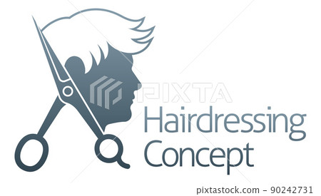 Man Head Hairdresser Barbershop Hair Salon Icon Man Head Hairdresser Barbershop Hair Salon Icon 90242731