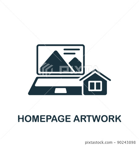 Homepage Artwork icon. Monochrome simple Web Development icon for templates, web design and infographics Homepage Artwork icon. Monochrome simple Web Development icon for templates, web design and infographics 90243898