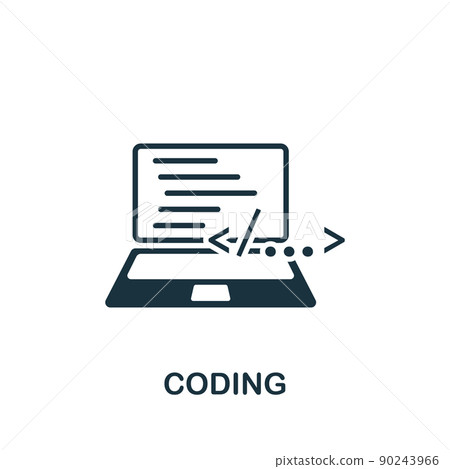 Coding icon. Monochrome simple Web Design icon for templates, web design and infographics Coding icon. Monochrome simple Web Design icon for templates, web design and infographics 90243966
