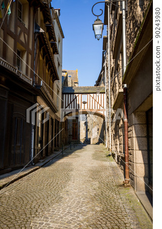 Street in the city of Saint-Malo, Brittany, France 90243980