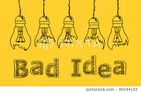 Bad idea. Conceptual illustratioin 90244183