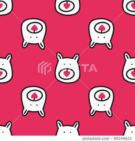 Seamless pattern with bear face Seamless pattern with bear face 90244623