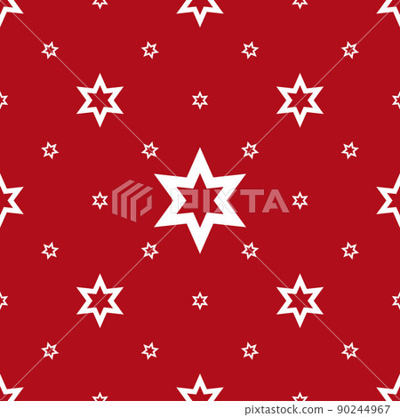 Seamless pattern of white stars on a red background Seamless pattern of white stars on a red background 90244967