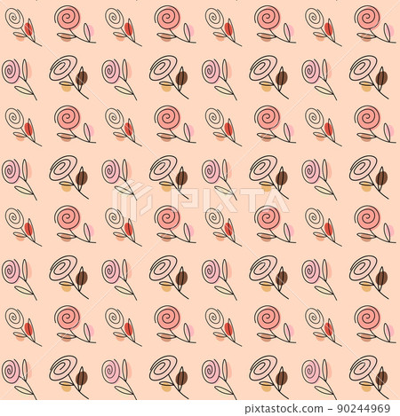 Delicate pattern with roses in nude tones Delicate pattern with roses in nude tones 90244969
