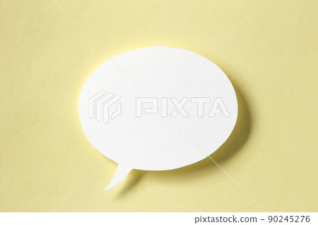 White speech bubble on yellow background 90245276