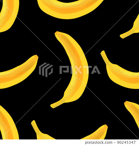 Seamless pattern with banana illustration on black Seamless pattern with banana illustration on black 90245347