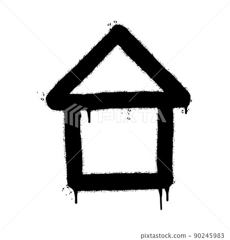 graffiti icon home sprayed isolated on white background. vector illustration. graffiti icon home sprayed isolated on white background. vector illustration. 90245983