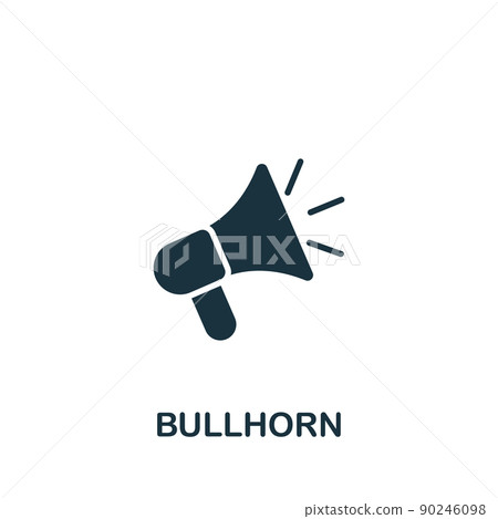 Bullhorn icon. Monochrome simple Success icon for templates, web design and infographics 90246098