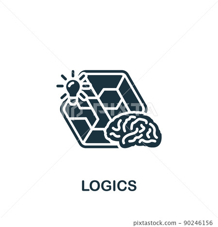 Logics icon. Monochrome simple Science icon for templates, web design and infographics Logics icon. Monochrome simple Science icon for templates, web design and infographics 90246156