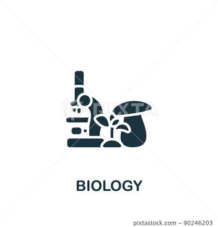 Biology icon. Monochrome simple Science icon for templates, web design and infographics 90246203