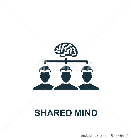 Shared Mind icon. Monochrome simple Personality icon for templates, web design and infographics 90246605