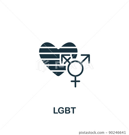 Lgbt icon. Monochrome simple Lgbt icon for templates, web design and infographics 90246641