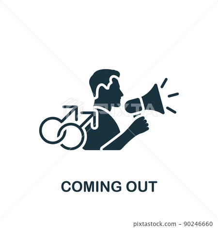 Coming Out icon. Monochrome simple Lgbt icon for templates, web design and infographics Coming Out icon. Monochrome simple Lgbt icon for templates, web design and infographics 90246660