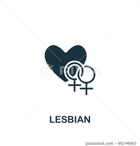 Lesbian icon. Monochrome simple Lgbt icon for templates, web design and infographics 90246665