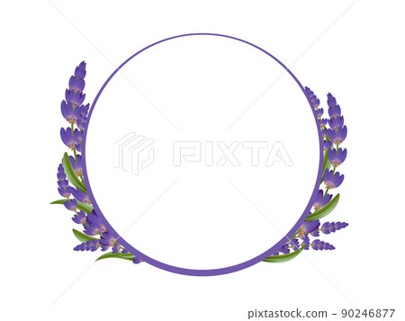 Lavender flower frame. Mockup isolated on white background. 90246877