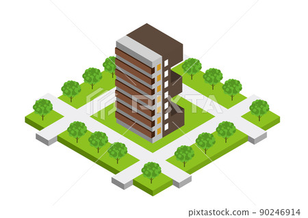 Fun cityscape and living scenery. Building and town planning where people can live brightly. Fun cityscape and living scenery. Building and town planning where people can live brightly. 90246914