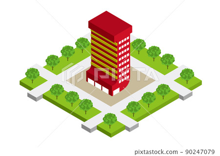 Fun cityscape and living scenery. Building and town planning where people can live brightly. Fun cityscape and living scenery. Building and town planning where people can live brightly. 90247079