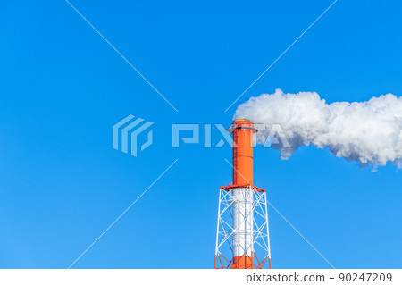 Blue sky and chimney (with copy space) 90247209