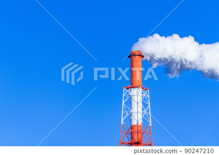 Blue sky and chimney (with copy space) 90247210