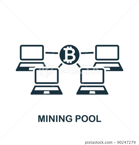 Mining Pool icon. Monochrome simple Cryptocurrency icon for templates, web design and infographics 90247279