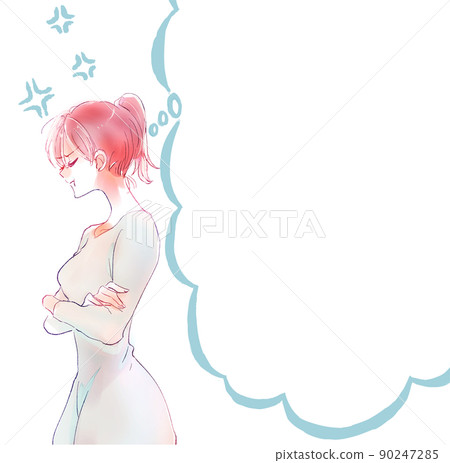 Angry woman speech bubble 90247285
