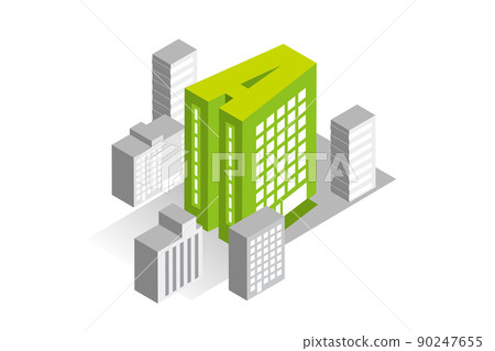 有趣的城市景觀和生活風景。人們可以明亮地生活的建築和城市規劃。字母表的可愛建築。 有趣的城市景觀和生活風景。人們可以明亮地生活的建築和城市規劃。字母表的可愛建築。 90247655