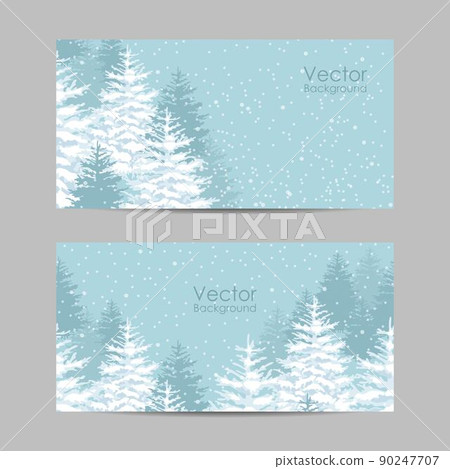 Set of horizontal banners. Outside park landscape. Set of horizontal banners. Outside park landscape. 90247707