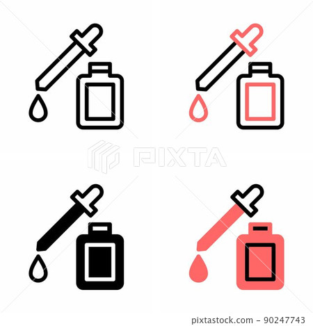 Pippete and Bottle vector color icon Pippete and Bottle vector color icon 90247743