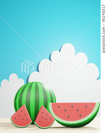 3D watermelon background - Stock Illustration [90248817] - PIXTA