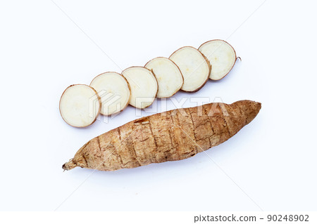 Cassava on a white background. Cassava on a white background. 90248902
