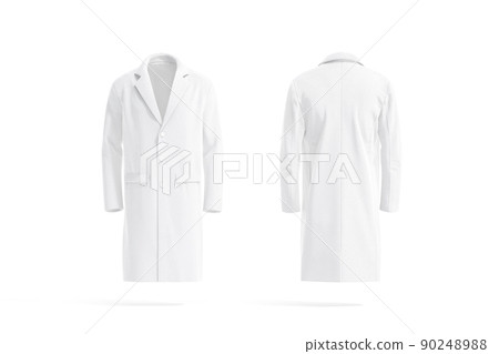 Blank white wool coat mockup, front and back view 90248988