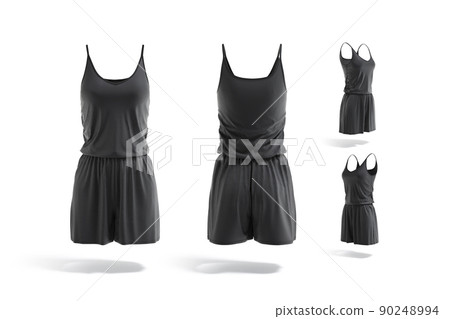 Blank black women romper mock up, different views 90248994