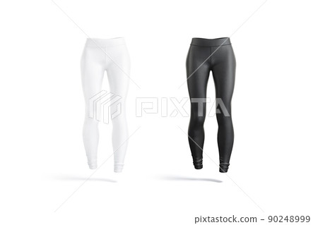 Blank black and white women sport leggings mockup, front view 90248999