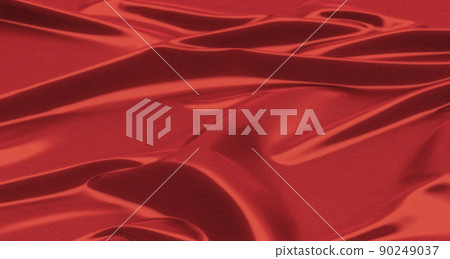 Blank red fabric waves material mockup, top view Blank red fabric waves material mockup, top view 90249037