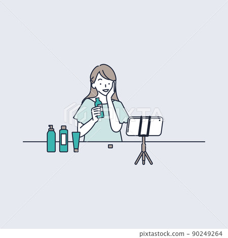 美女 YouTuber 女人的插圖素材 美女 YouTuber 女人的插圖素材 90249264