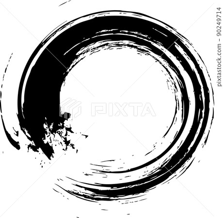 Round circle black brush letter - Stock Illustration [90249714] - PIXTA