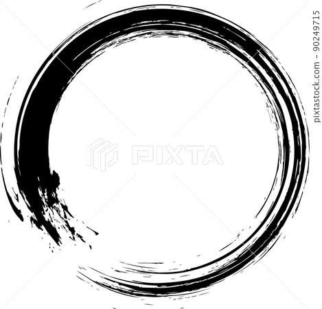 圓圈黑色畫筆字母 圓圈黑色畫筆字母 90249715