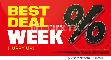 Best deal of week sale banner template. Sale offer advertising. Cheap purchase marketing promotion. Week sale and discount for online shopping vector illustration 90250185
