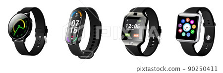 Smart watch hand wearable accessory realistic set 90250411