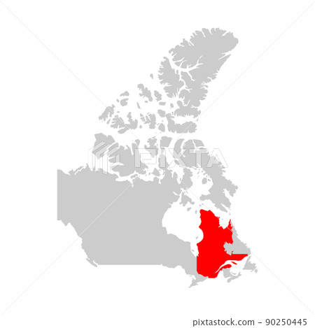 Quebec province highlighted on the map of Canada Quebec province highlighted on the map of Canada 90250445