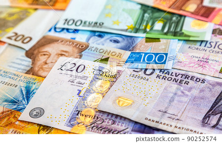 Background from banknotes of various currencies Background from banknotes of various currencies 90252574