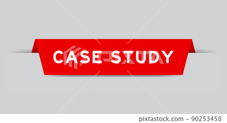 Red color inserted label with word case study on gray background Red color inserted label with word case study on gray background 90253458