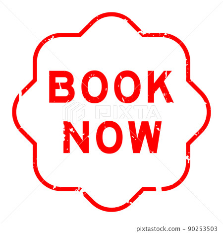 Grunge red book now word rubber seal stamp on white background Grunge red book now word rubber seal stamp on white background 90253503