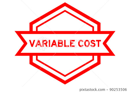 Vintage hexagon label banner with word variable cost in red color on white background Vintage hexagon label banner with word variable cost in red color on white background 90253506