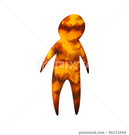 human standing pose abstract body art watercolor painting hand drawing illustration design 90253848