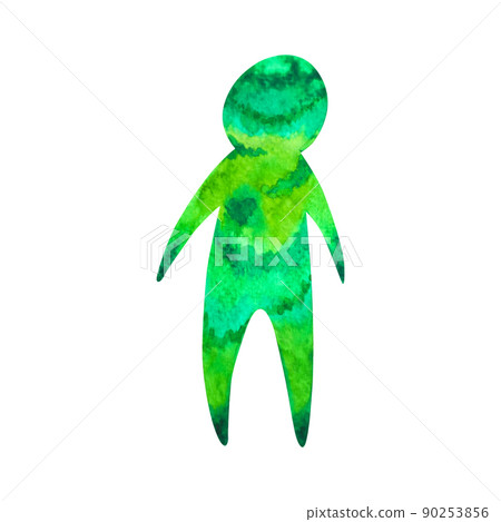 human standing pose abstract body art watercolor painting hand drawing illustration design 90253856