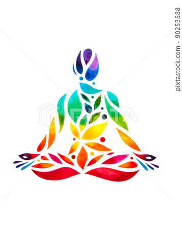 human meditate mind mental health yoga chakra spiritual healing watercolor painting illustration design human meditate mind mental health yoga chakra spiritual healing watercolor painting illustration design 90253888