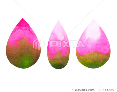 lotus chakra mandala logo symbol concept pink green flower floral leaf watercolor painting icon illustration design sign 90253889