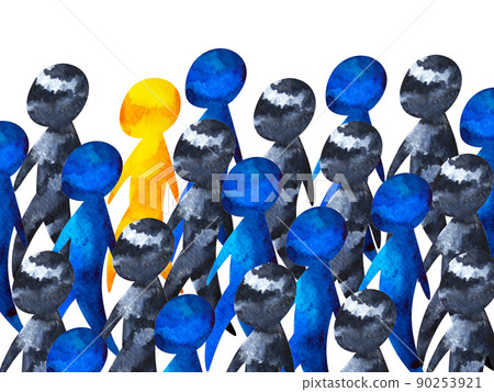 contrast mind people different human spiritual abstract art free group conscious watercolor painting illustration design 90253921