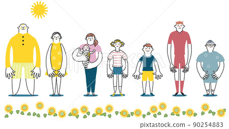 Unique people lined up in the sunlight Illustration material Unique people lined up in the sunlight Illustration material 90254883